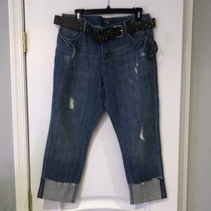 Apt. 9 Blue Distressed Ankle Jeans